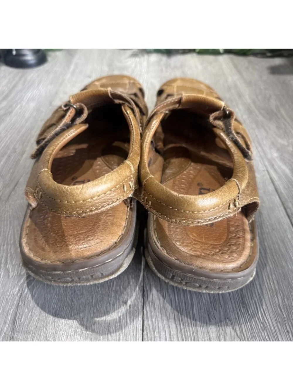 Mens Born Connor Fisherman Sandals Shoes Chestnut Brown Size 13 M $120